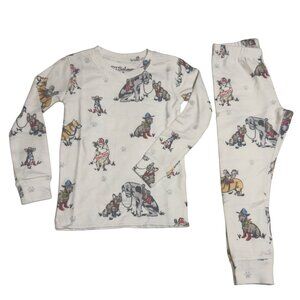 P.J. Salvage Toddler 2-Piece Pajama Set‎ With Dog Print size 3T in ivory boys